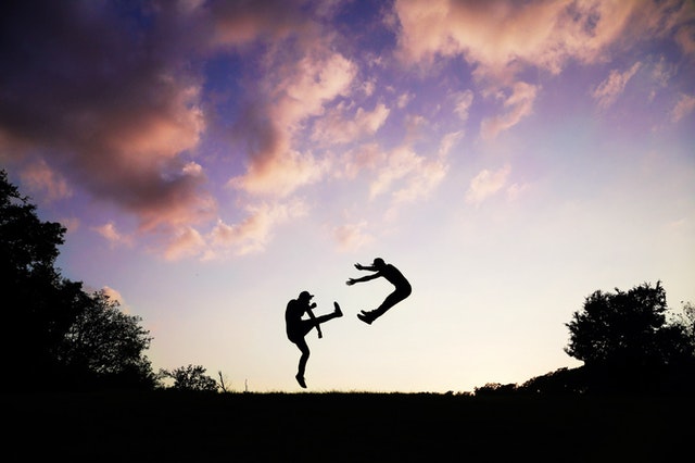 2-people-doing-karate-during-sunset-62376